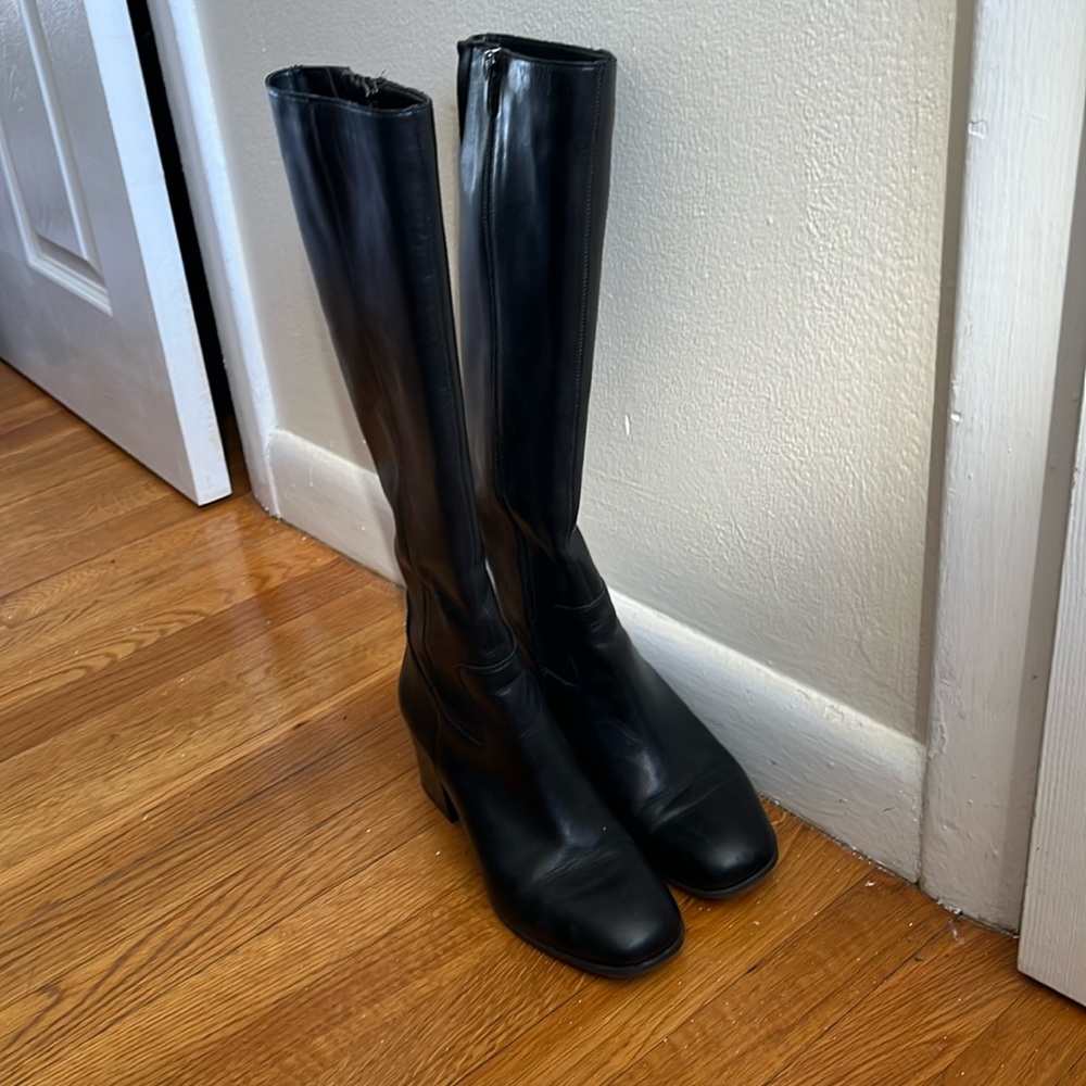 Franco Sarto tall black leather boots